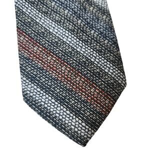 Trevira Hansom Tie Mens Necktie Polyester Gray Striped 3" x 55"